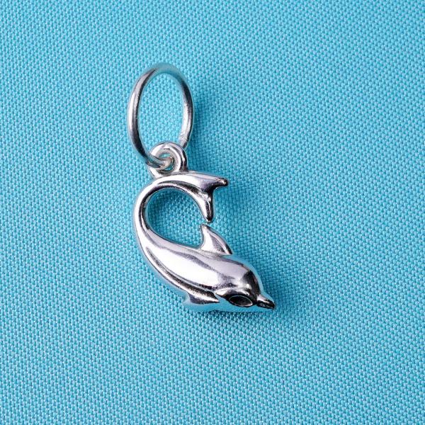 Delfin, versilbert mit 999er Feinsilber, Amulett S